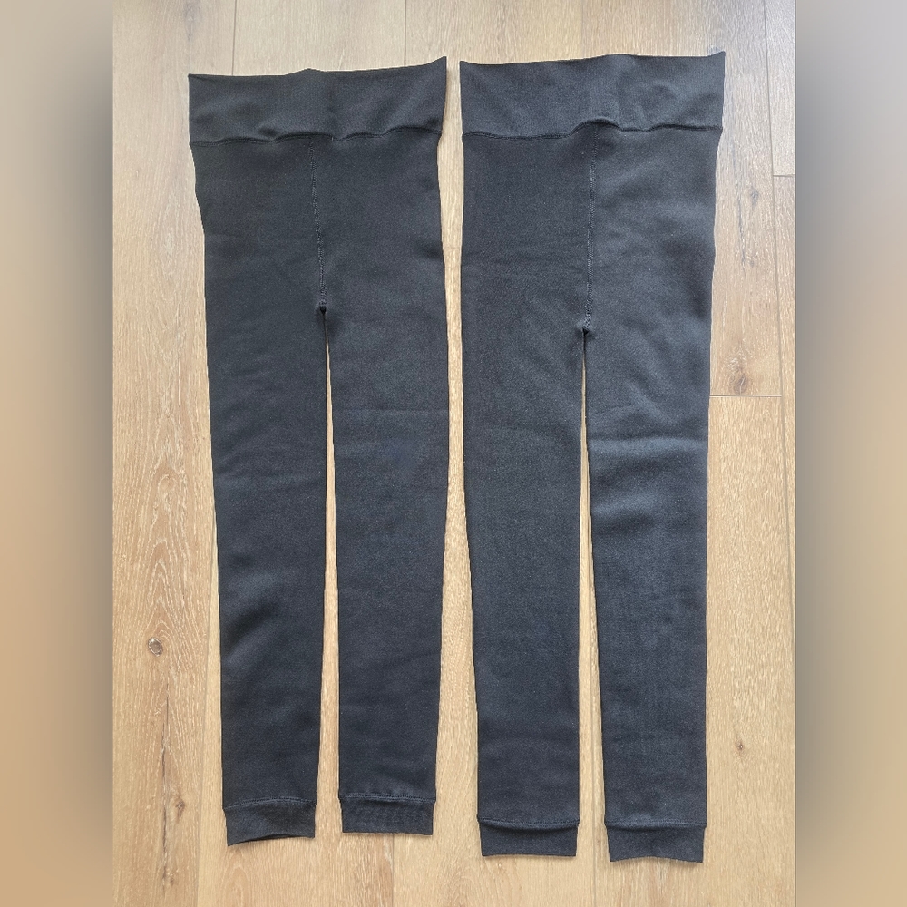 NWOT Free Country TWO faux fur lined black leggings - Picture 4 of 8